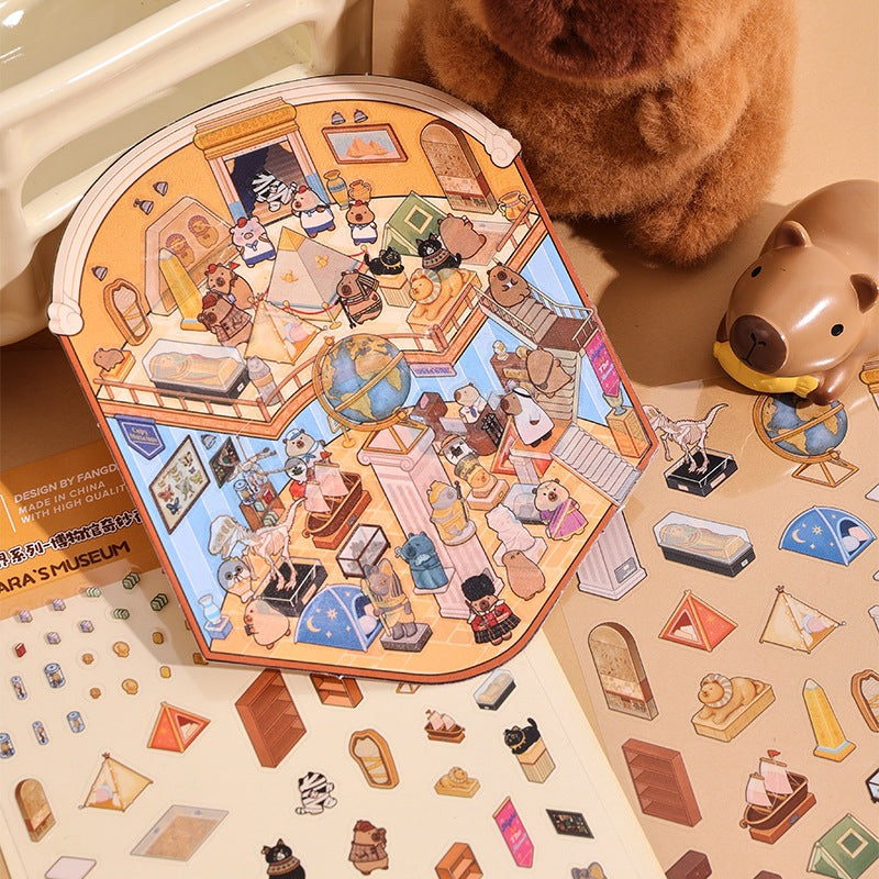 Capybara Sticker Scene Capybara Restaurant & Magic Treehouse Scene Sticker Landscape Stickers ...